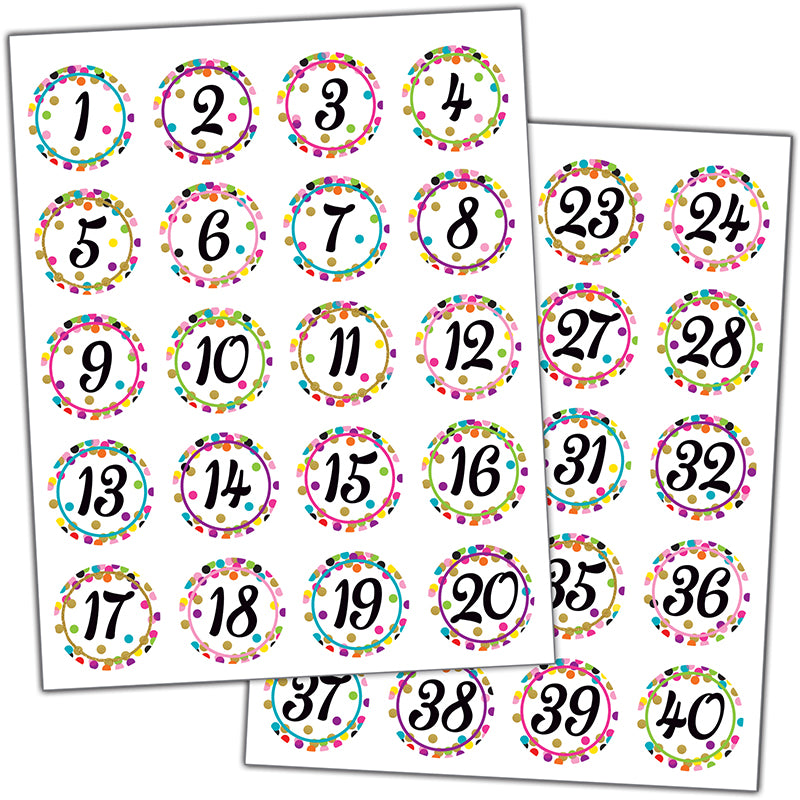 CONFETTI NUMBERS STICKERS