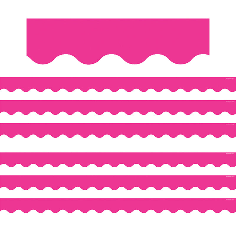 (6 PK) HOT PINK SCALLOPED BORDER
