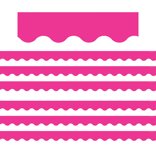 (6 PK) HOT PINK SCALLOPED BORDER