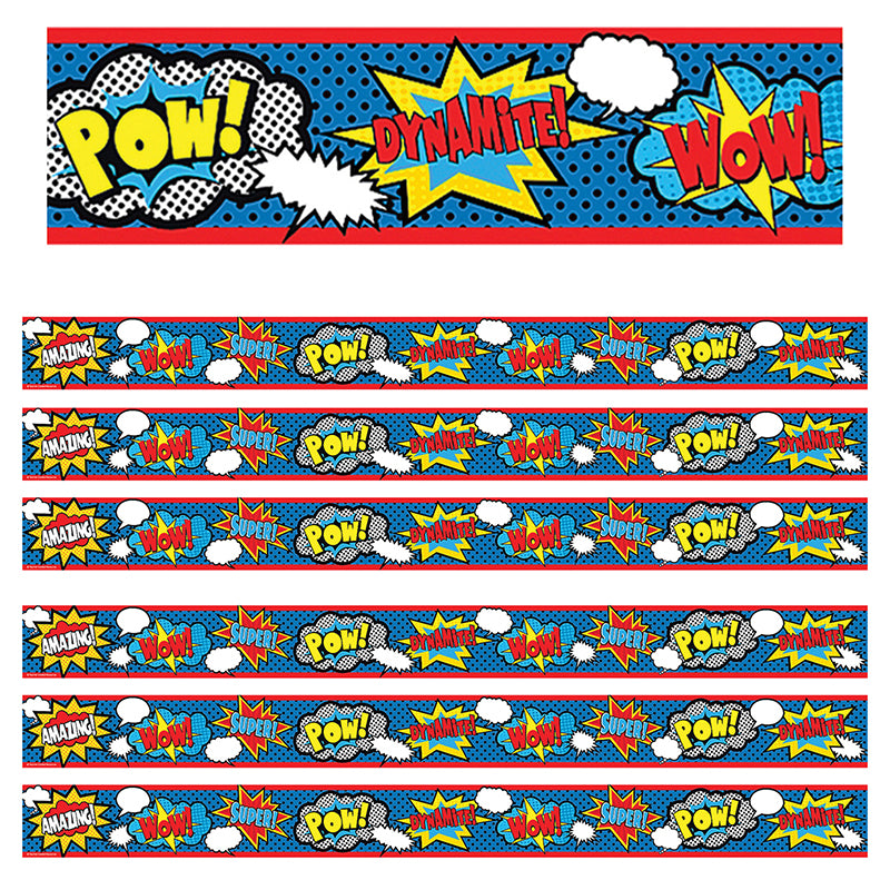 (6 PK) SUPERHERO STRAIGHT BORDER