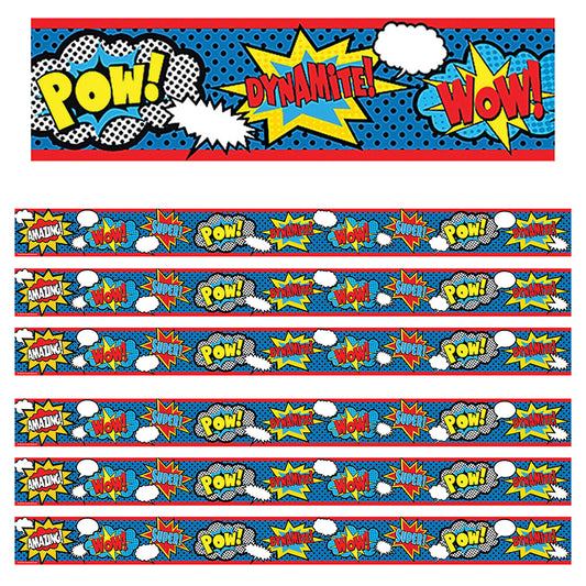 (6 PK) SUPERHERO STRAIGHT BORDER