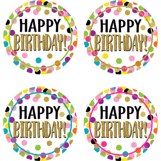CONFETTI HAPPY BIRTHDAY BADGES