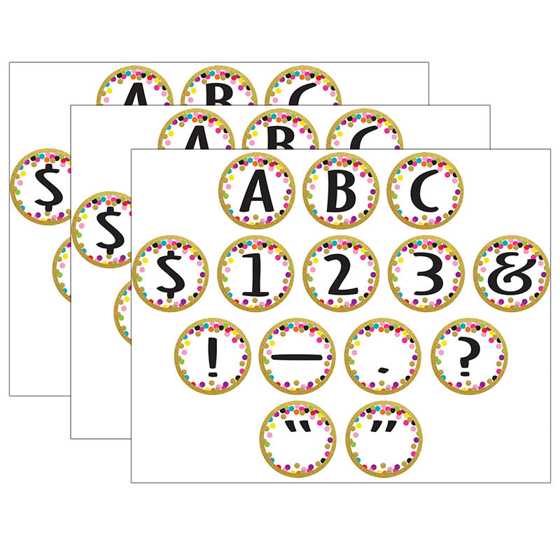 (3 PK) CONFETTI CIRCLE LETTERS