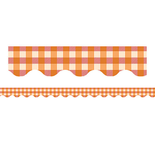 ORANGE GINGHAM SCALLOPED BORDER