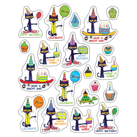 PETE THE CAT HAPPY BDAY STICKERS