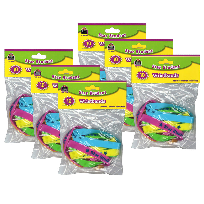 (6 PK) STAR STUDENT WRISTBANDS