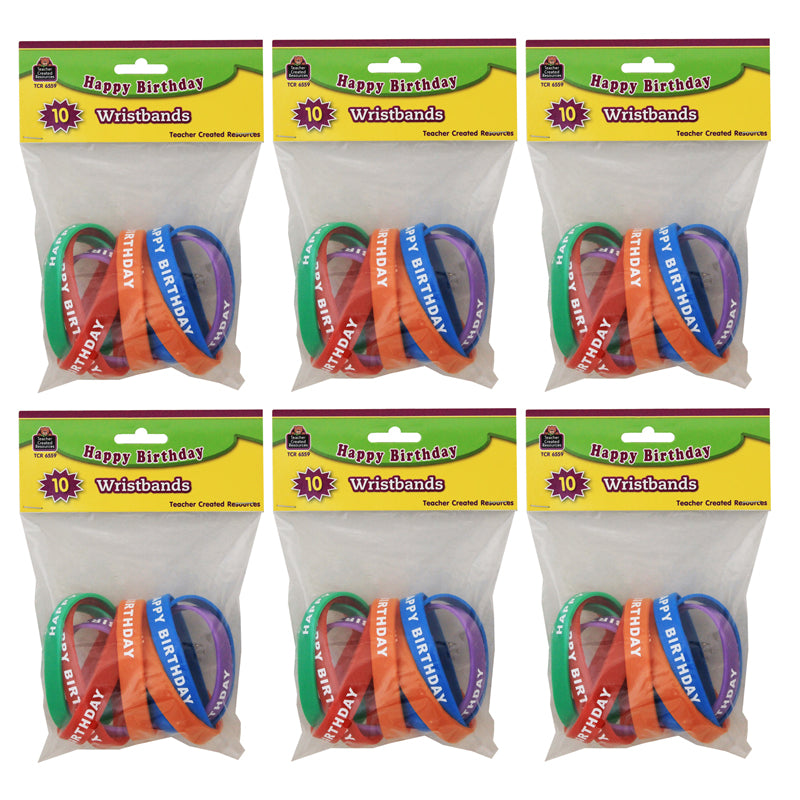 (6 PK) HAPPY BIRTHDAY WRISTBANDS