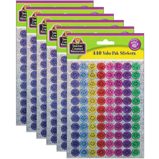 (6 PK) MINI HAPPY FACES SPARKLE