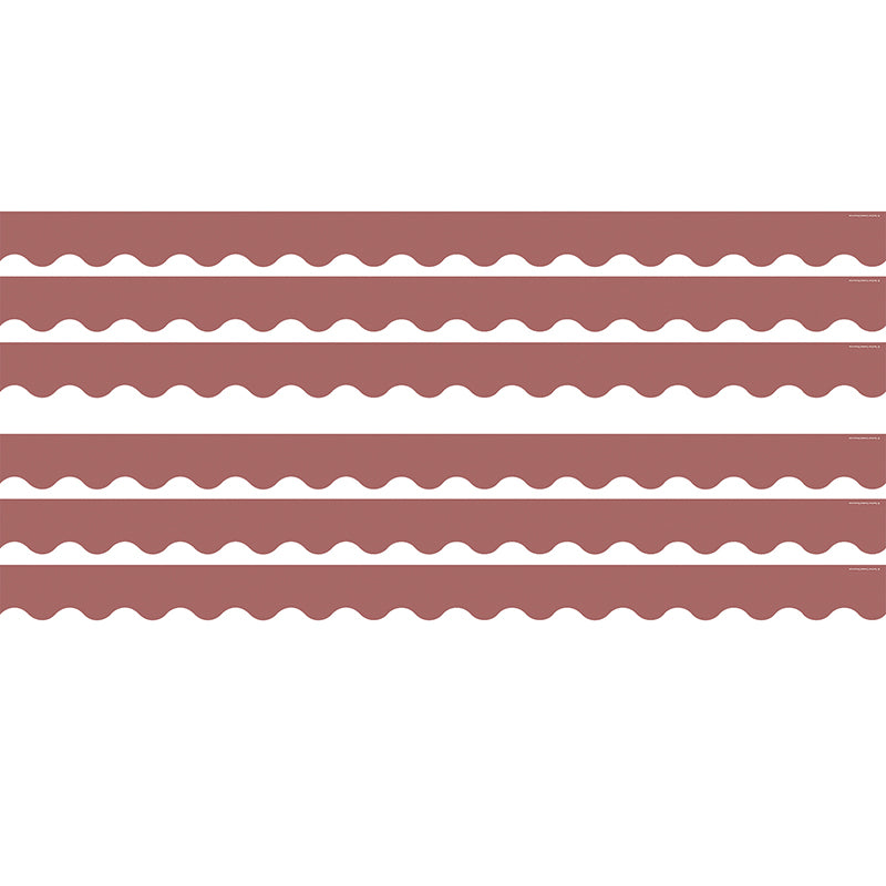 (6 PK) DEEP ROSE SCALLOPED BORDER