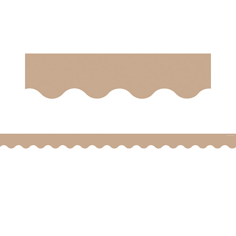 LIGHT BROWN SCALLOPED BORDER TRIM