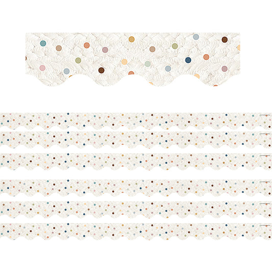 (6 PK) WELCOME DOTS SCALLOPED BORDR