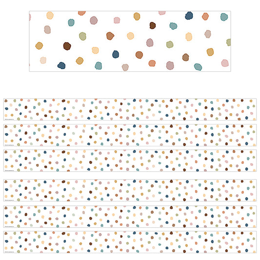 (6 PK) PAINTED DOTS STRAIGHT BORDER