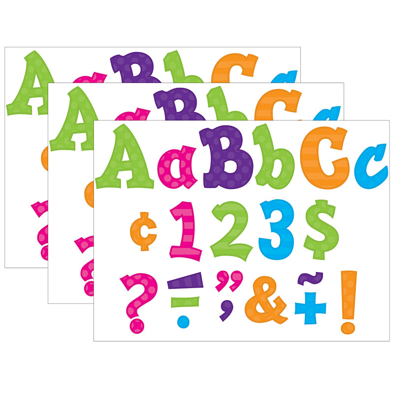 (3 PK) MULTI COLOR 5IN SASSY FONT