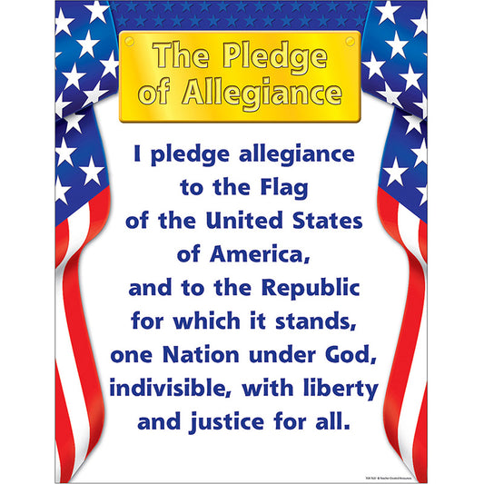 PLEDGE OF ALLEGIANCE CHART 17X22