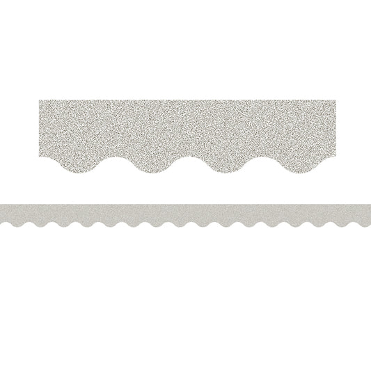 SILVER GLITZ SCALLOPED BORDER TRIM