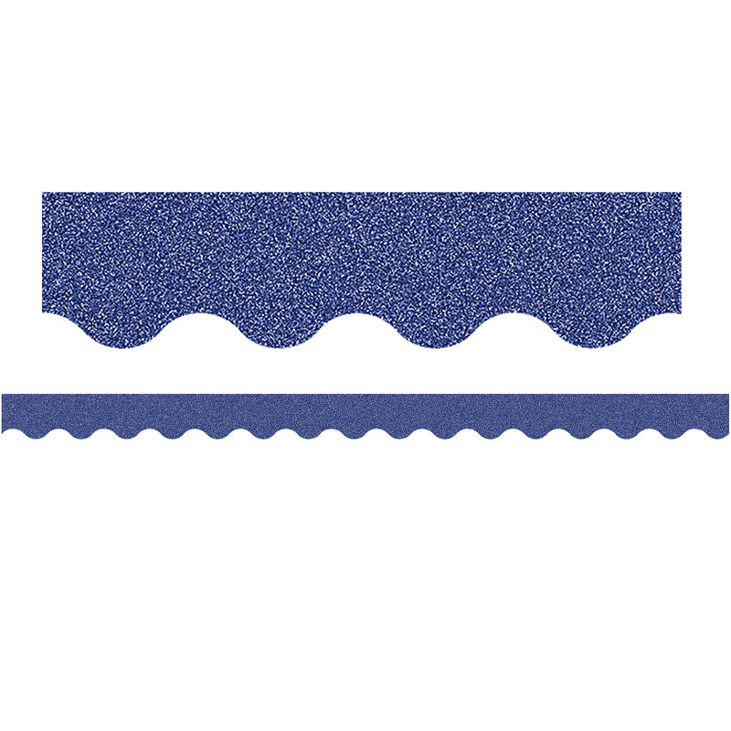 DARK BLUE GLITZ SCALLOPED BORDER