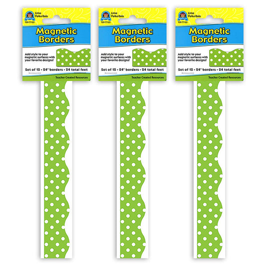 (3 PK) MAGNETIC BORDER LIME POLKA