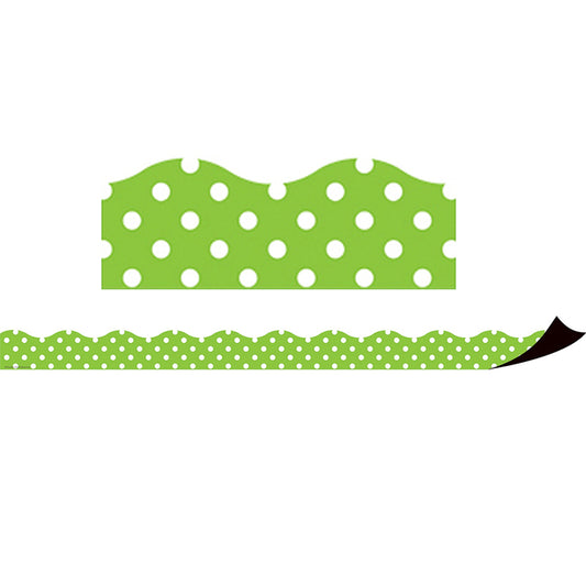 MAGNETIC BORDERS LIME POLKA DOTS