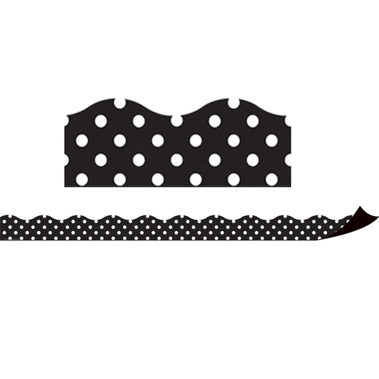 MAGNETIC BORDERS BLACK POLKA DOTS