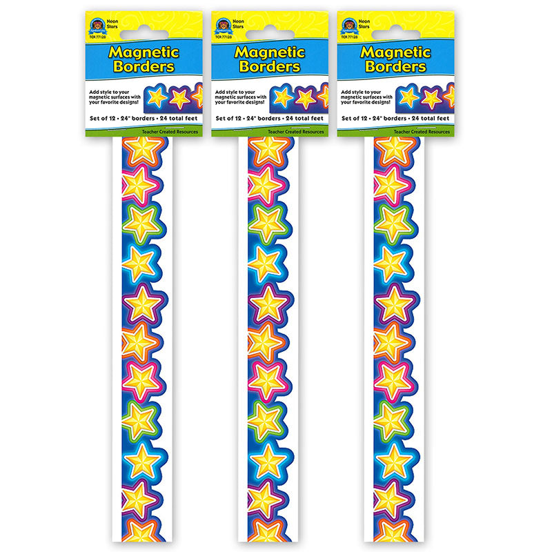 (3 PK) MAGNETIC BORDERS NEON STARS