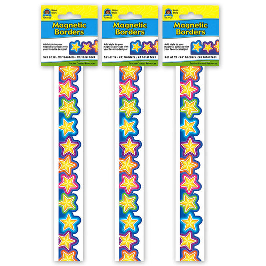 (3 PK) MAGNETIC BORDERS NEON STARS