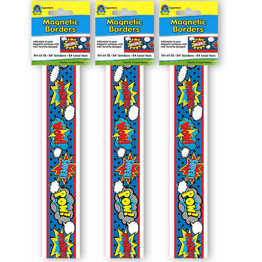 (3 PK) SUPERHERO MAGNETIC BORDERS