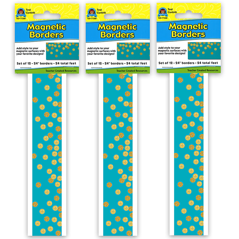 (3 PK) TEAL CONFETTI MAGNETIC