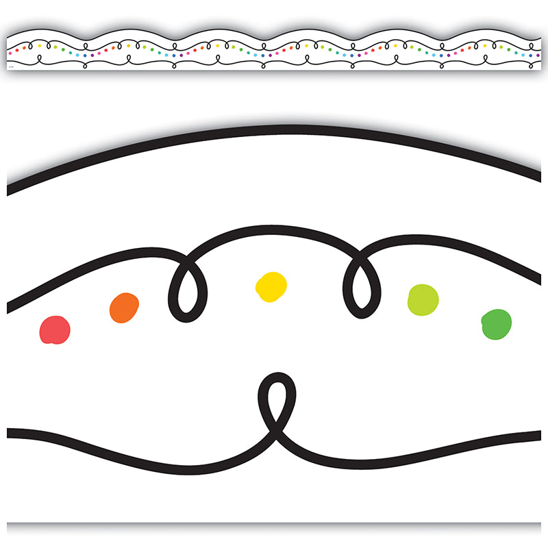 SQUIGGLES AND COLORFUL DOTS BORDER