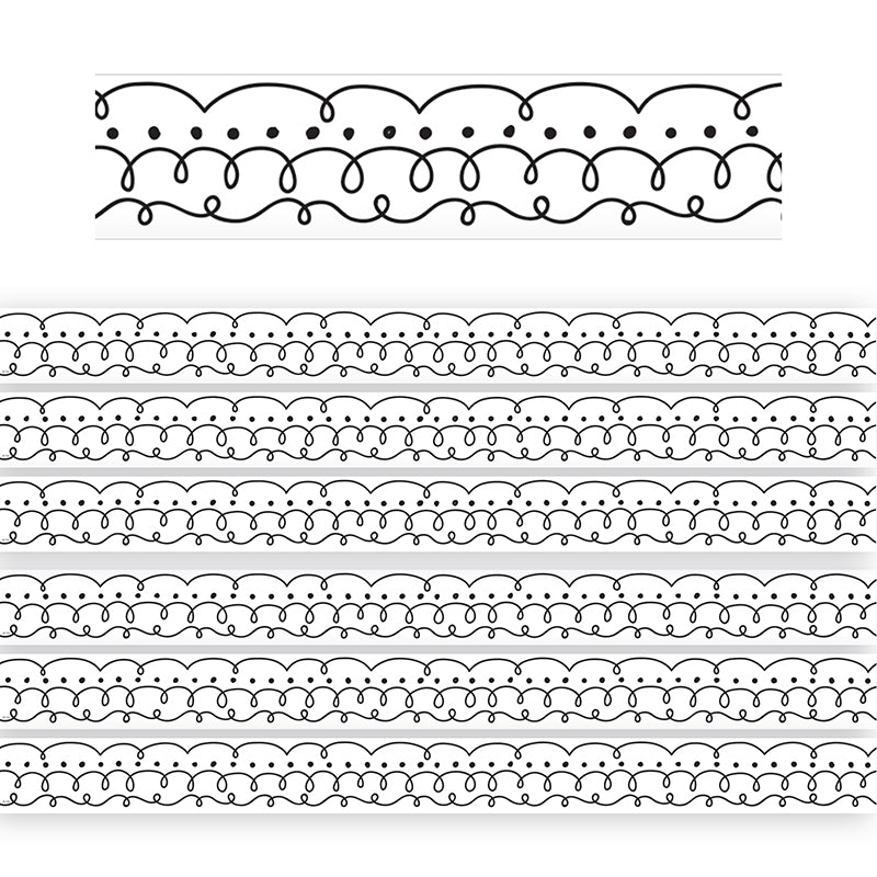 (6 PK) SQUIGGLES AND DOTS DIE-CUT