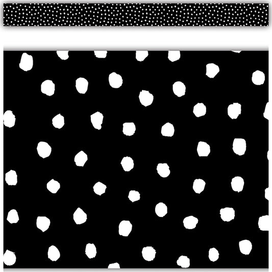 WHITE PAINTED DOTS ON BLACK BORDER