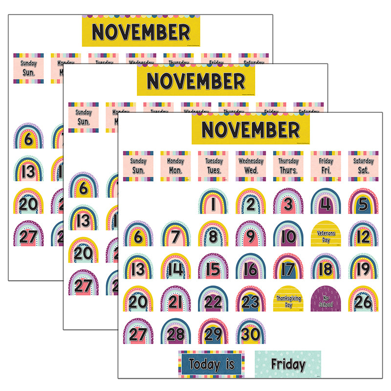 (3 PK) POCKET CHART CARDS RAINBOW