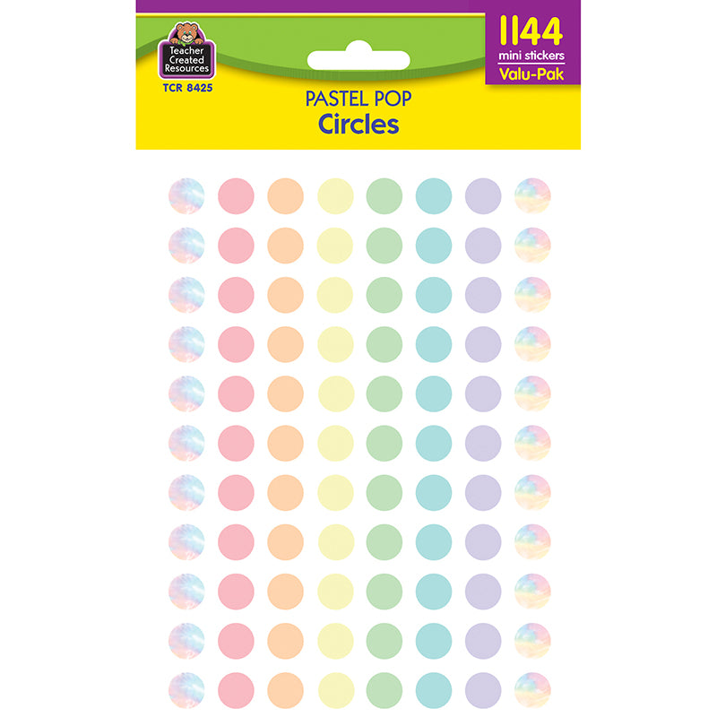 PASTEL POP CIRCLES STICKERS VALU-PK