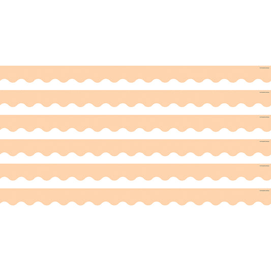 (6 PK) PEACH SCALLOPED BORDER TRIM