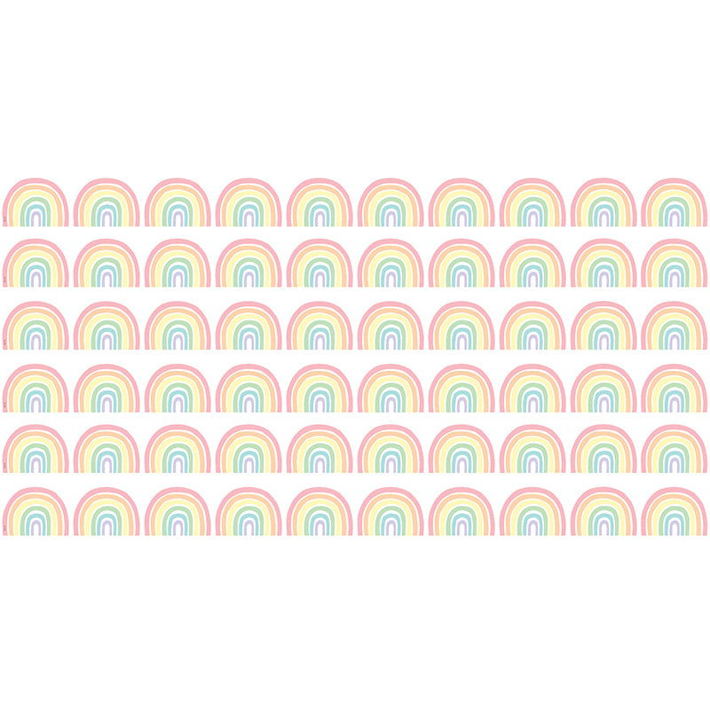 (6 PK) PASTEL POP RAINBOWS BORDER