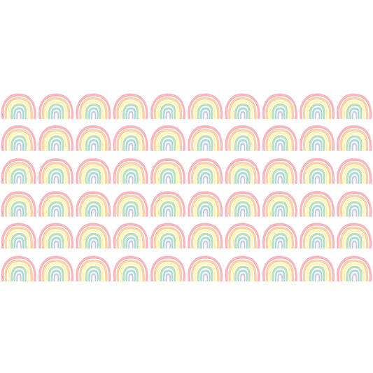 (6 PK) PASTEL POP RAINBOWS BORDER