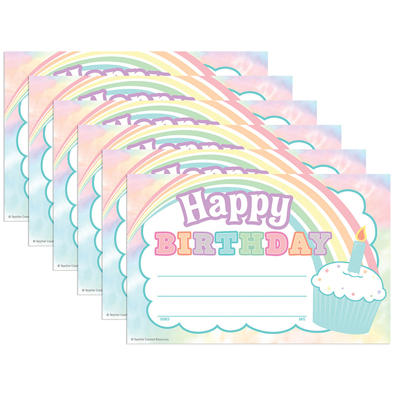 (6 PK) PASTEL HAPPY BIRTHDAY AWARDS