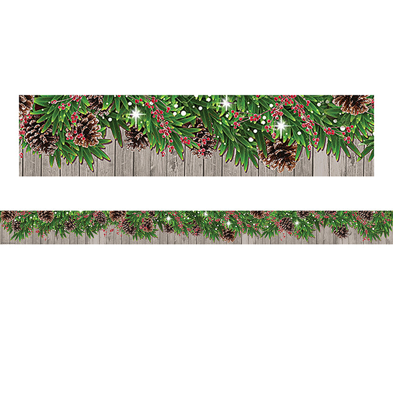 (6 PK) WINTER PINE CONES BORDER