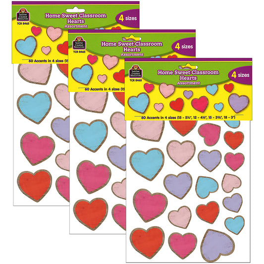 (3 PK) HEARTS ACCENTS ASSORTED