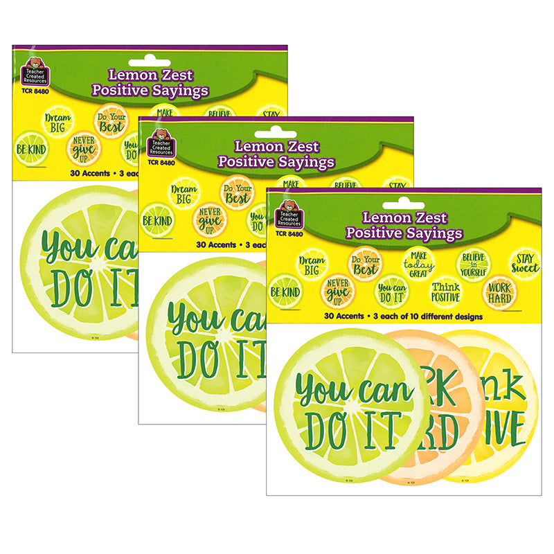 (3 PK) LEMON ZEST POSITIVE SAYING