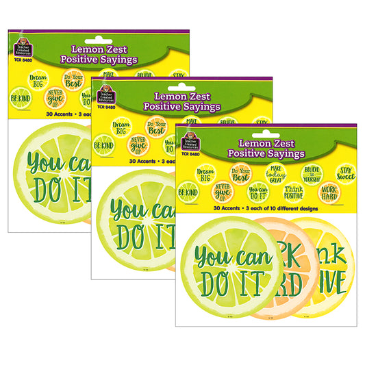 (3 PK) LEMON ZEST POSITIVE SAYING