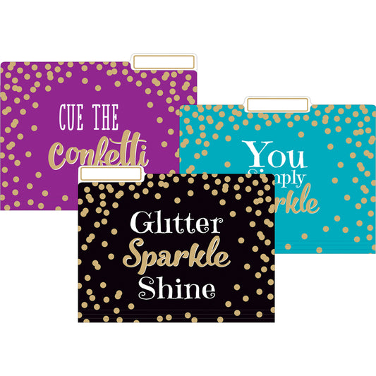 GOLD FOIL CONFETTI FILE FOLDERS