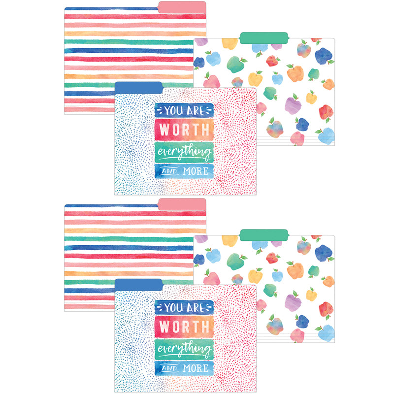 (2 PK) WATERCOLOR FILE FOLDERS