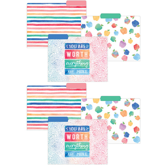 (2 PK) WATERCOLOR FILE FOLDERS