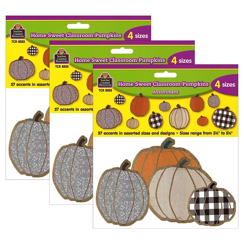 (3 PK) PUMPKINS ACCENTS ASSORTED