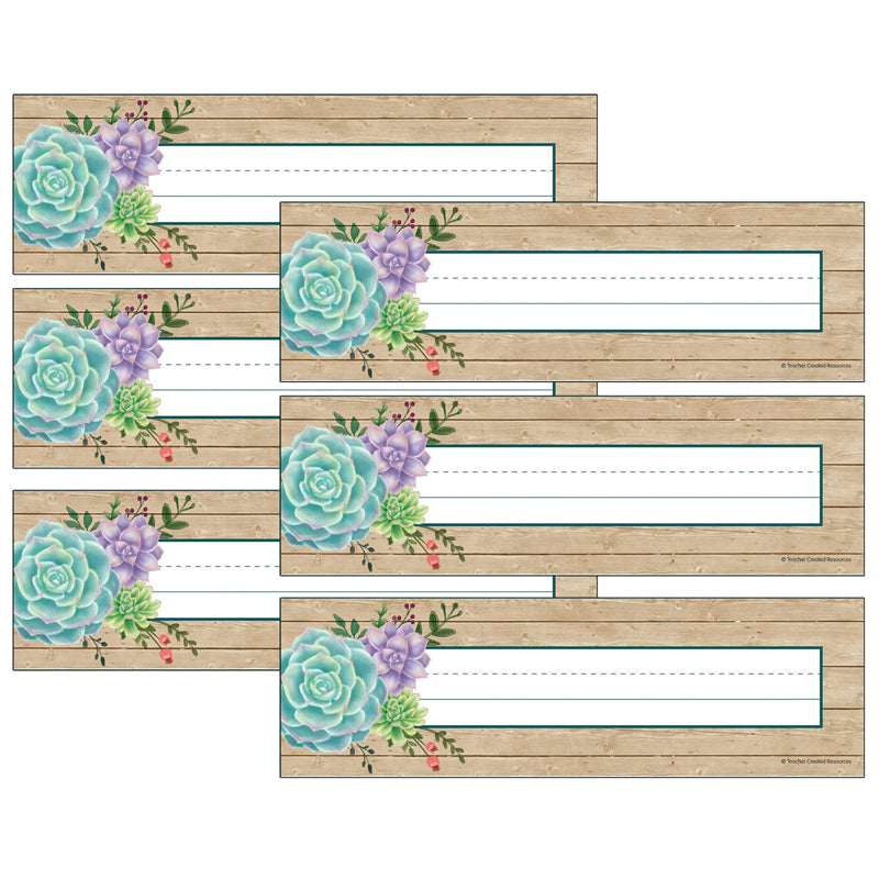 (6 PK) RUSTIC BLOOM NAME PLATES