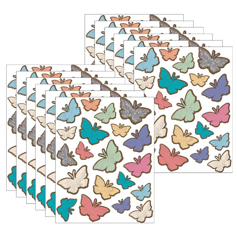 (12 PK) BUTTERFLIES STICKERS