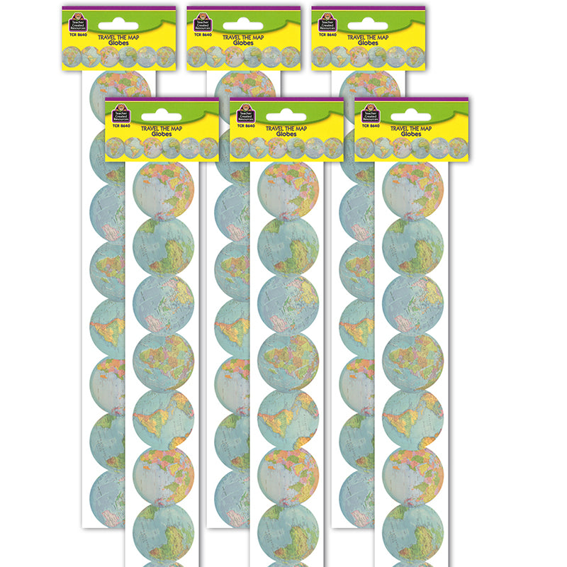 (6 PK) TRAVEL THE MAP GLOBES BORDER