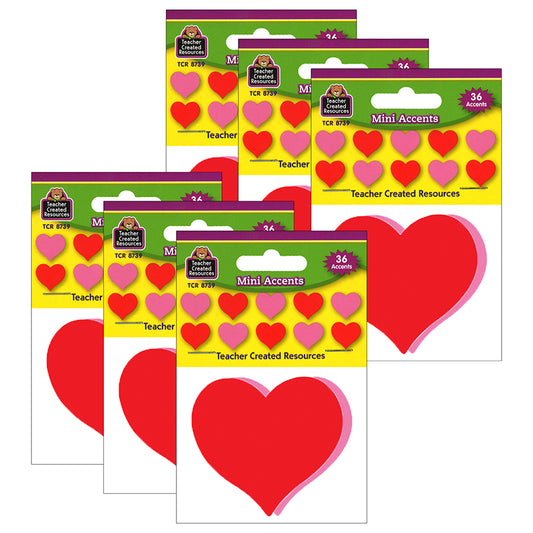 (6 PK) HEARTS MINI ACCENTS