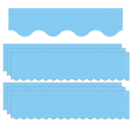 (6 PK) LIGHT BLUE SCALLOPED BORDER
