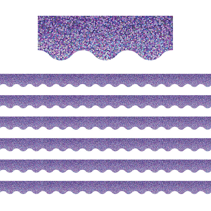 (6 PK) PURPLE SPARKLE SCALLOPED